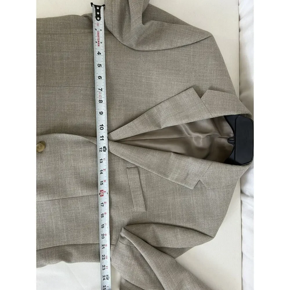Lauren Ralph Lauren Men's Blazer Linen Rayon Polyester‎ Beige Tan Size 42R VGUC